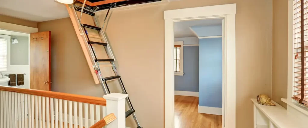 Attic access ladder